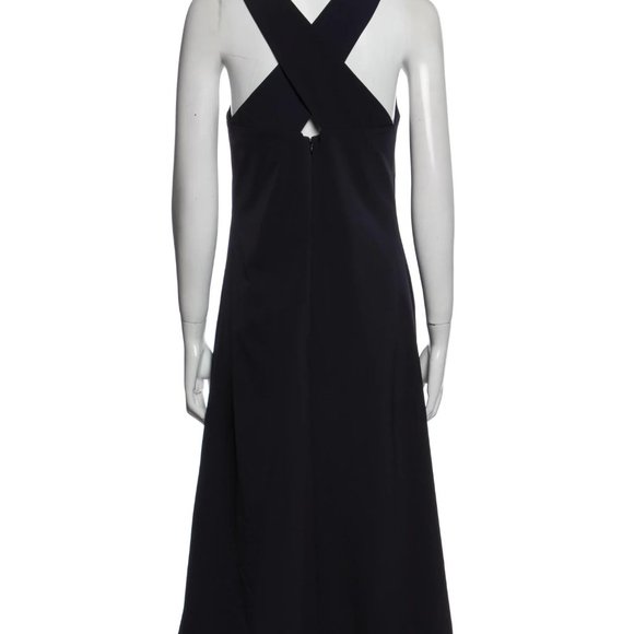 NWT NOMIA Crossback Insert Midi Dress Sz 4 Blue Mesh Square Neck HOCO Formal … - Picture 2 of 7